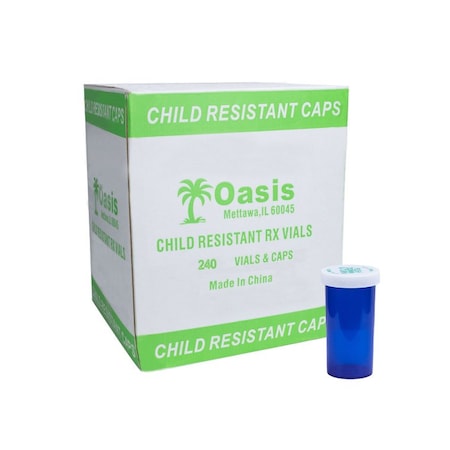 Oasis Blue Prescription Vials, 30 Dram, 270 Per Case 30D-B